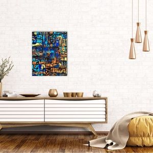 Hypnotic, swirly, bright, trippy, trance design, medium size abstract painting